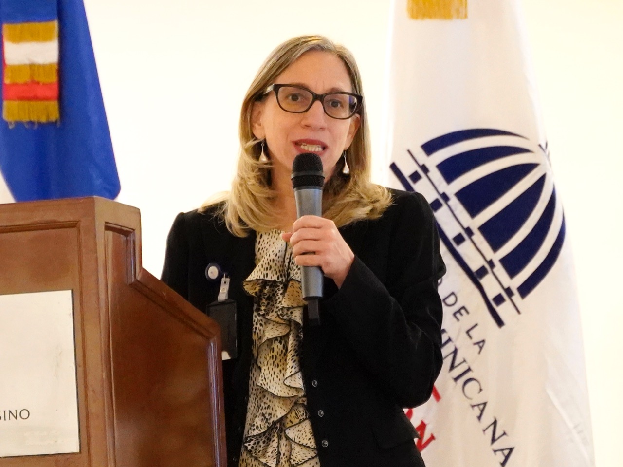  imagen Viceministra de Asuntos T&eacute;cnicos y Pedag&oacute;gicos, Ancel Scheker Mendoza, habla a los presentes. 