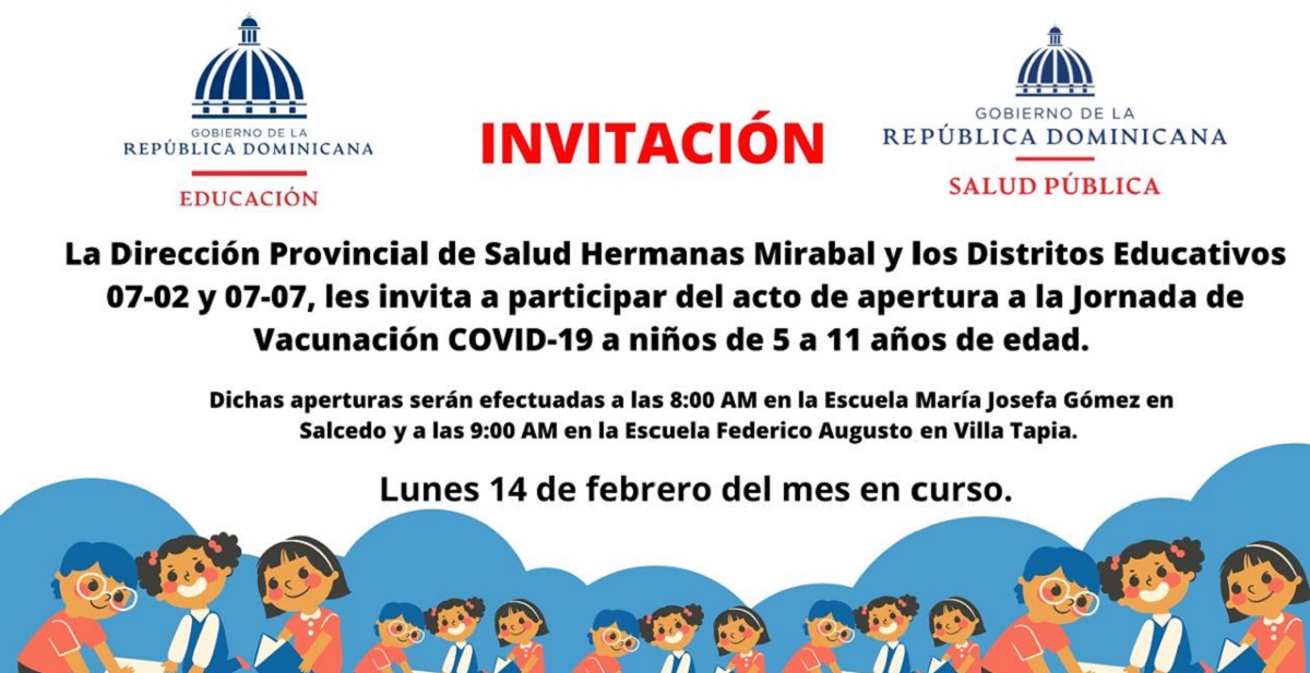  imagen Invitaciones enviadas por distritos educativos 07-02, 07-07 y 14-07, con las informaciones sobre la apertura de jorda de vacunaci&oacute;n. 