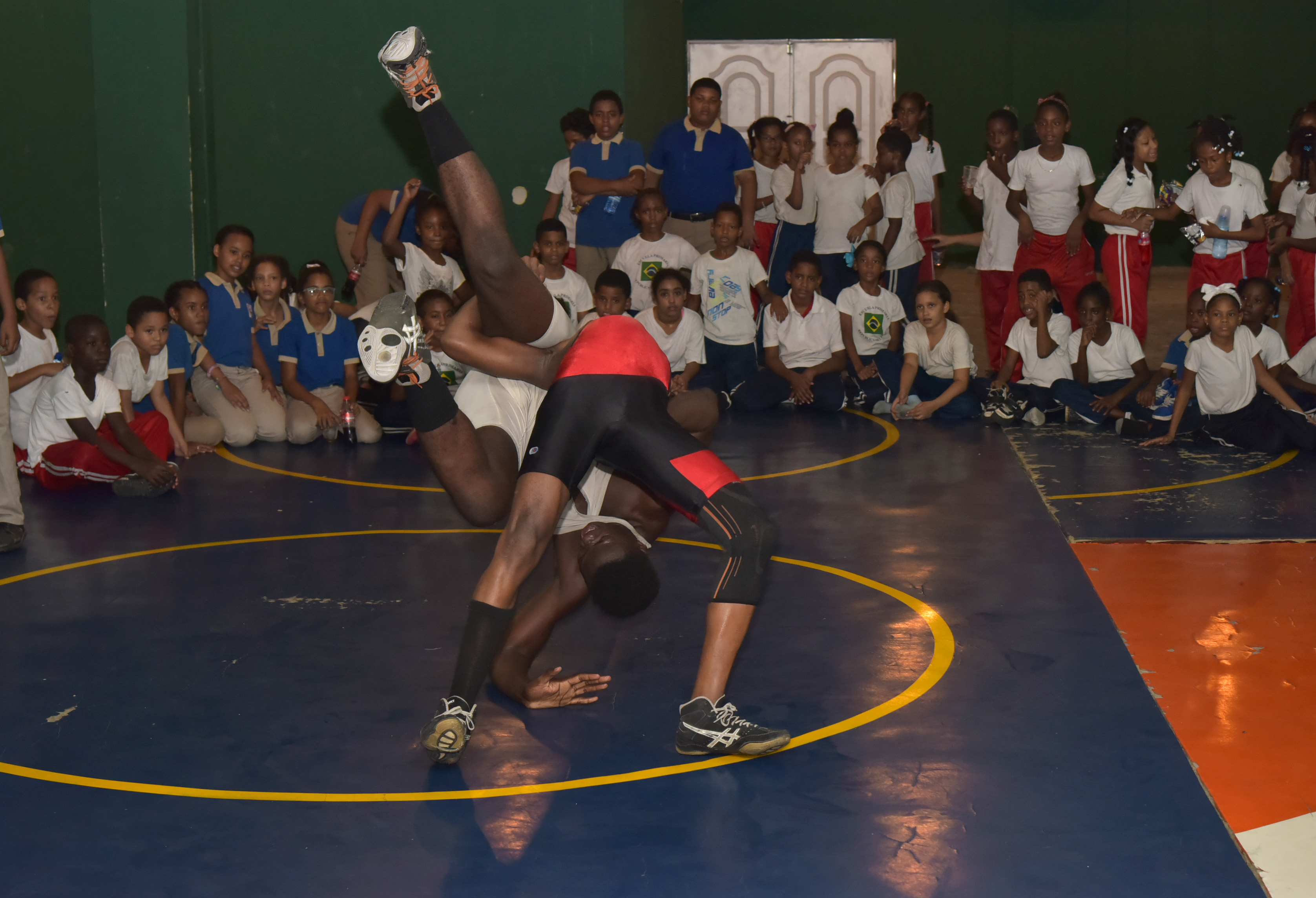  imagen Lucha Ol&iacute;mpica de exhibici&oacute;n durante el desarrollo de la actividad. 