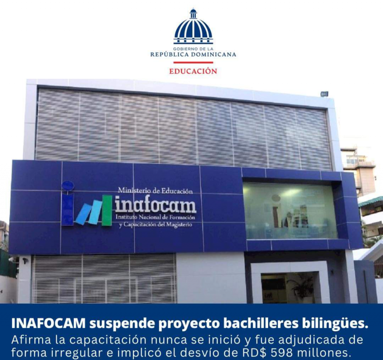  imagen Fachada de INAFOCAM. 